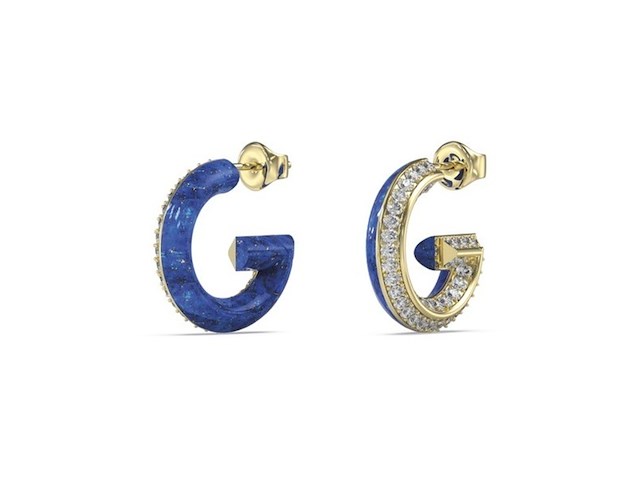 Guess jewellery jube05436jwygbltu oorbellen goudkleurig blauw - afbeelding 1 van  1