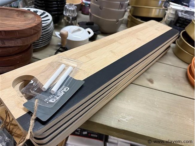 Gusta serveerplank met krijtbord, 24 stuks - afbeelding 2 van  2