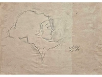 Gustav klimt -tekening op papier 40x50 cm