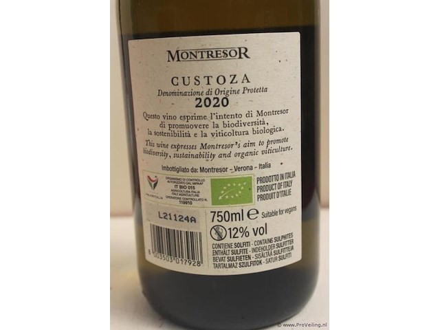 Gustoza vino biologico witte wijn - 75 cl - winkelverkoopprijs € 9.95 - afbeelding 3 van  3
