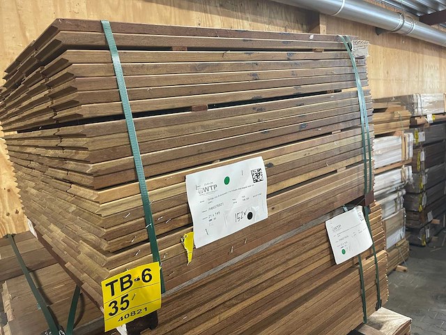 Guyana ipé buitenparket (kopse veer en groef) 950x145x21mm (152x) - afbeelding 2 van  3