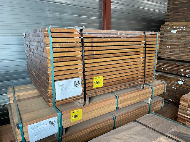 Guyana ipé planken geschaafd 1250x70x25mm (238x) - afbeelding 4 van  4