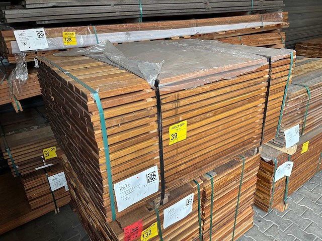 Guyana ipé planken geschaafd 1250x70x25mm (238x) - afbeelding 3 van  3