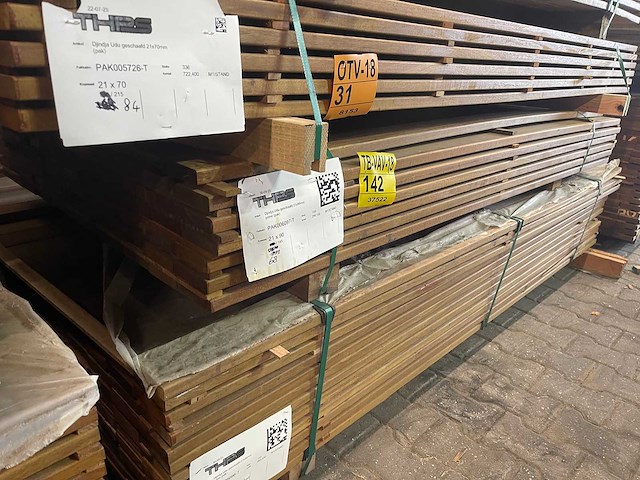 Guyana ipé planken geschaafd 1850x90x21mm (68x) - afbeelding 4 van  4