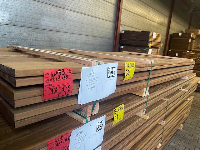 Guyana ipé planken geschaafd 2150x145x21mm (36x) - afbeelding 2 van  3