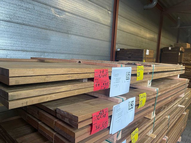 Guyana ipé planken geschaafd 2450x145x21mm (24x) - afbeelding 2 van  3
