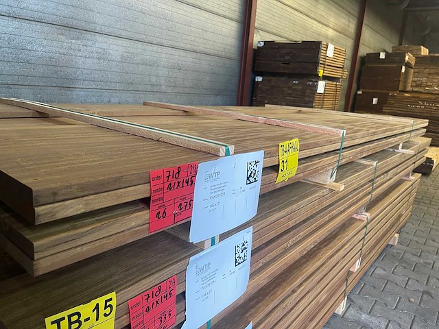Guyana ipé planken geschaafd 2750x145x21mm (26x) - afbeelding 2 van  3