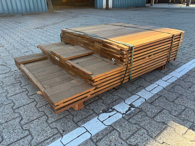 Guyana ipé planken geschaafd 650-1550x90x21mm (135x) - afbeelding 2 van  3