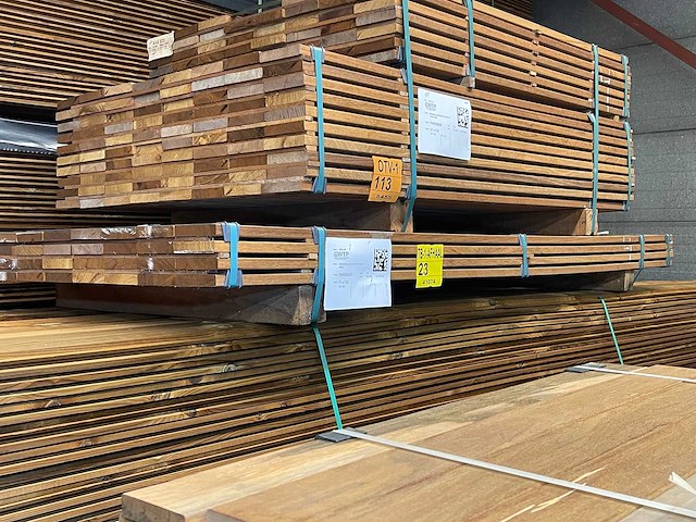 Guyana teak - dekdelen geschaafd gevingerlast - 2150x120x21mm (32x) - afbeelding 4 van  4