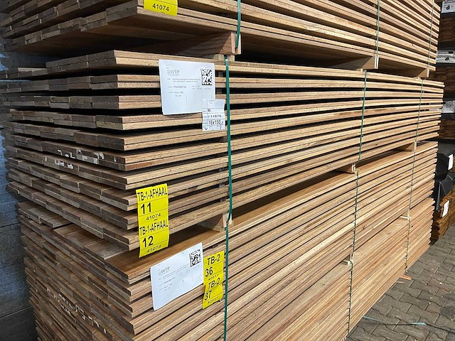 Guyana teak - plank geschaafd - 3500x140x16mm (69x) - afbeelding 4 van  4