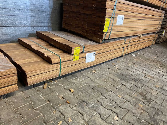 Guyana teak - plank geschaafd - 3650-3950x90x21mm (72x) - afbeelding 4 van  4