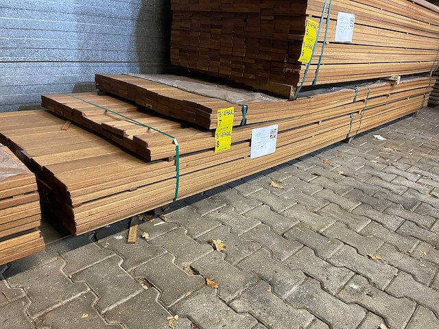 Guyana teak - plank geschaafd - 4250x90x21mm (88x) - afbeelding 4 van  4