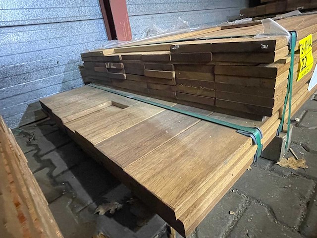 Guyana teak - plank geschaafd - hardhout (66x) - afbeelding 2 van  2