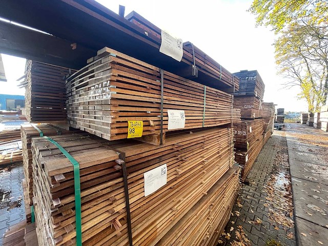 Guyana teak beschoeiingsplanken 2000-2500x100x20mm (131x) - afbeelding 4 van  4