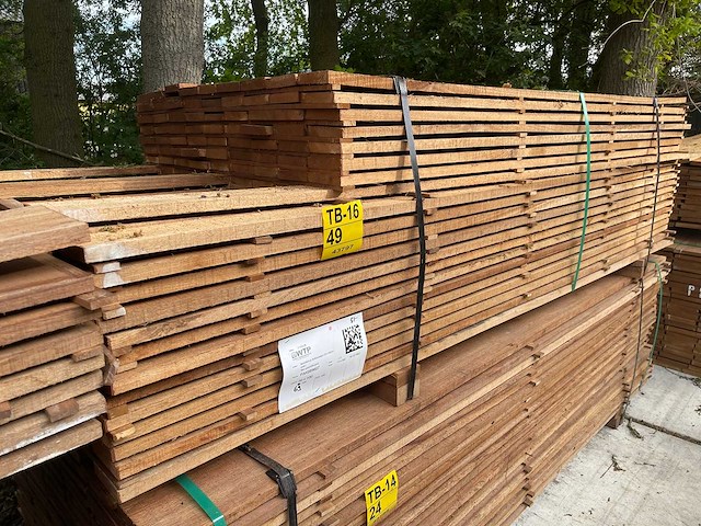 Guyana teak beschoeiingsplanken 2000-2500x100x20mm (189x) - afbeelding 4 van  4