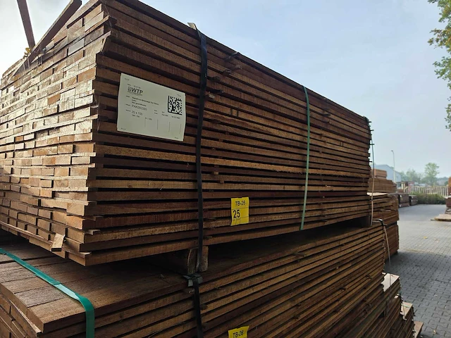 Guyana teak beschoeiingsplanken 2000-2500x100x20mm (207x) - afbeelding 4 van  4