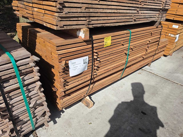 Guyana teak beschoeiingsplanken 2000-2500x100x20mm (230x) - afbeelding 4 van  4