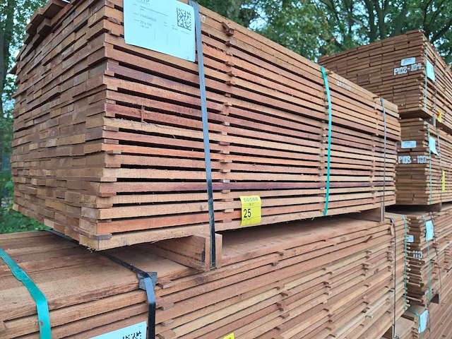 Guyana teak beschoeiingsplanken 2000x100x20mm (198x) - afbeelding 4 van  4