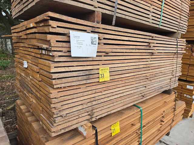 Guyana teak beschoeiingsplanken 2000x200x20mm (115x) - afbeelding 3 van  4