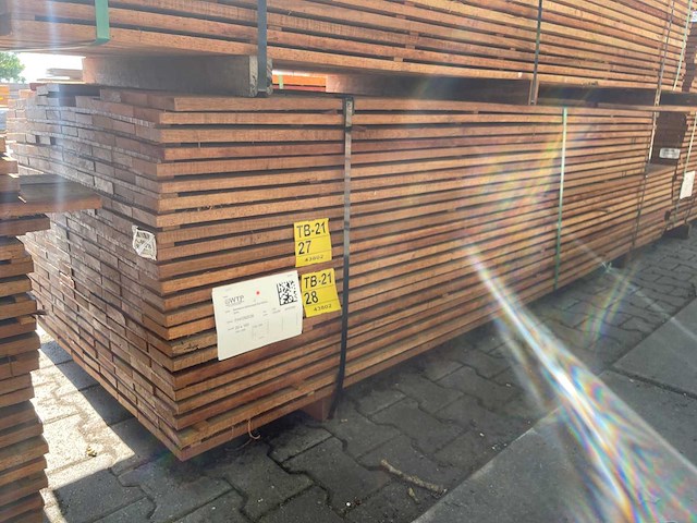 Guyana teak beschoeiingsplanken 2500x100x20mm (104x) - afbeelding 4 van  4