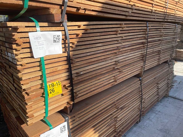 Guyana teak beschoeiingsplanken 3000x150x20mm (132x) - afbeelding 2 van  4