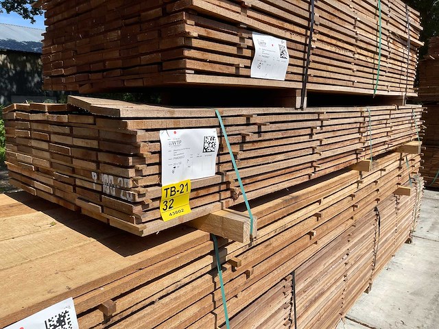Guyana teak beschoeiingsplanken 3000x150x20mm (66x) - afbeelding 4 van  4