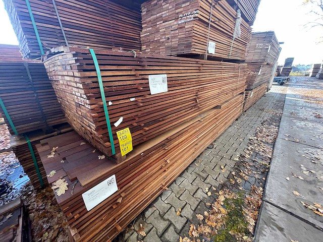 Guyana teak beschoeiingsplanken 4000x100x20mm (103x) - afbeelding 4 van  4