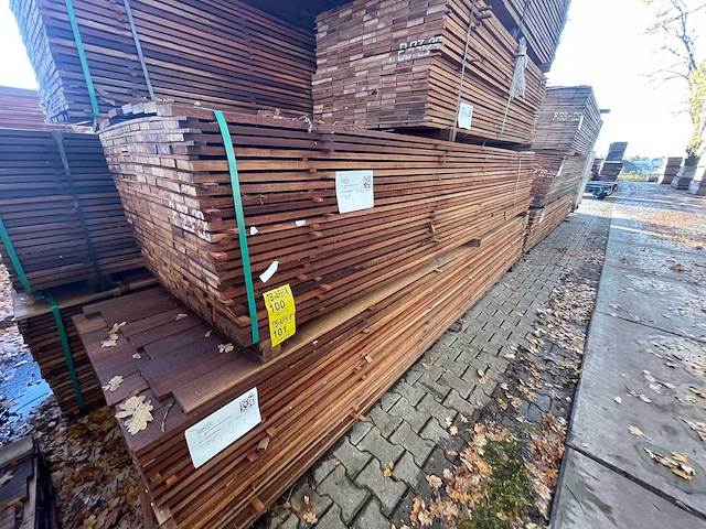 Guyana teak beschoeiingsplanken 4000x100x20mm (104x) - afbeelding 4 van  4