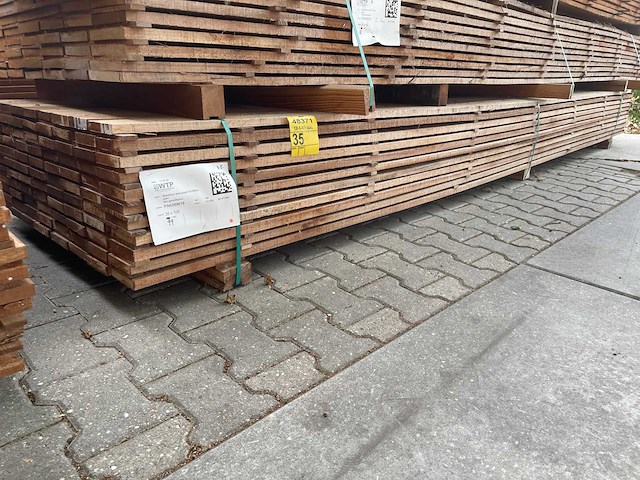 Guyana teak beschoeiingsplanken 4000x100x20mm (99x) - afbeelding 4 van  4