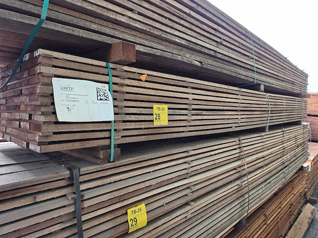 Guyana teak beschoeiingsplanken 4000x100x20mm (99x) - afbeelding 4 van  4