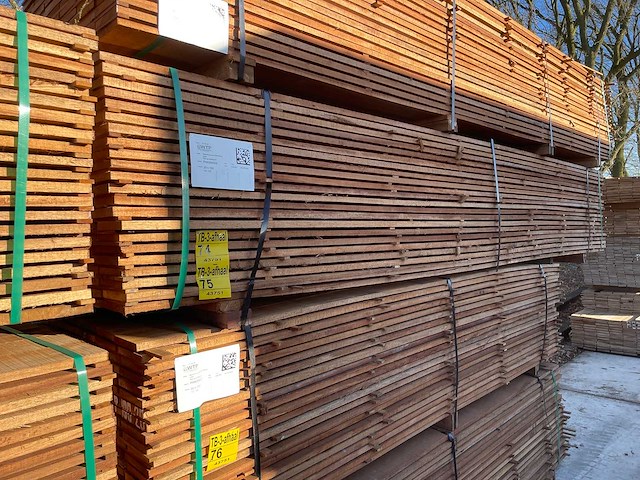 Guyana teak beschoeiingsplanken 4000x150x20mm (66x) - afbeelding 4 van  4