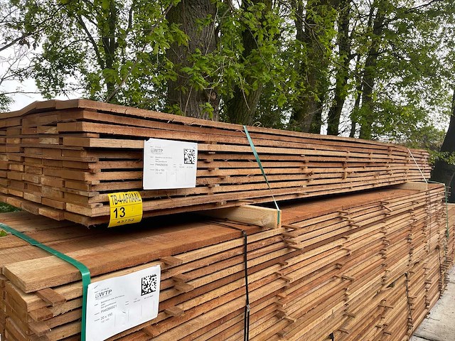 Guyana teak beschoeiingsplanken 4000x150x20mm (66x) - afbeelding 4 van  4