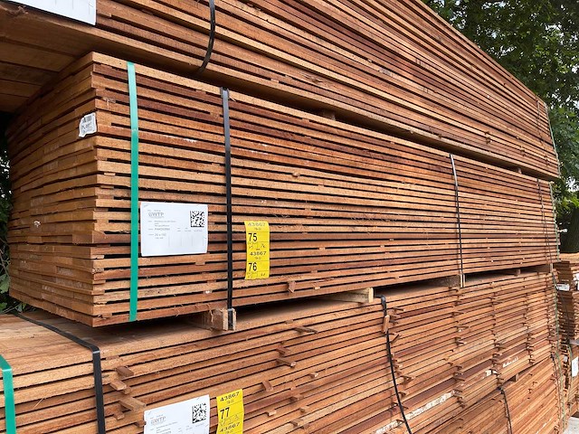 Guyana teak beschoeiingsplanken 4000x150x20mm (72x) - afbeelding 4 van  4