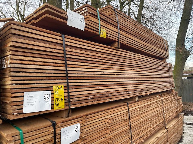Guyana teak beschoeiingsplanken 4000x200x20mm (58x) - afbeelding 4 van  4