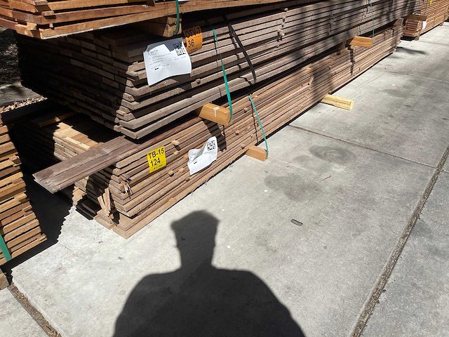 Guyana teak beschoeiingsplanken 4500x100x20mm (104x) - afbeelding 4 van  4