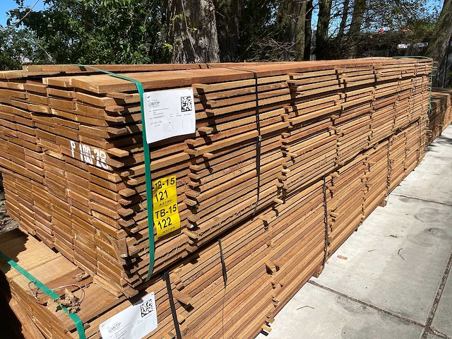Guyana teak beschoeiingsplanken 4500x150x20mm (66x) - afbeelding 4 van  4
