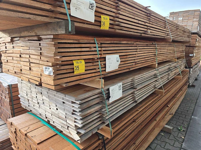 Guyana teak beschoeiingsplanken 4500x150x20mm (69x) - afbeelding 4 van  4