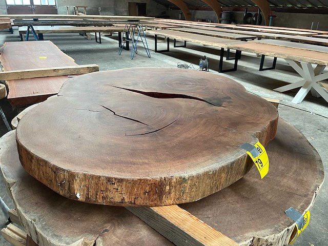 Guyana teak houten schijf 1200mm - afbeelding 1 van  3