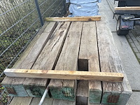 Guyana teak kraanmat, 200x1000mm, lengte 160cm - afbeelding 1 van  3