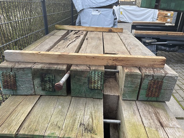 Guyana teak kraanmat, 200x1000mm, lengte 160cm - afbeelding 3 van  3