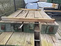 Guyana teak kraanmat, 200x1000mm, lengte 160cm - afbeelding 3 van  3