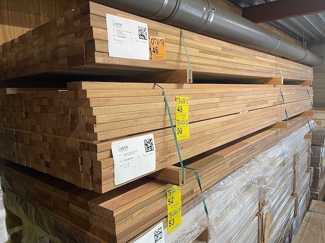 Guyana teak latten geschaafd gevingerlast 4000x45x27mm (131x) - afbeelding 4 van  4