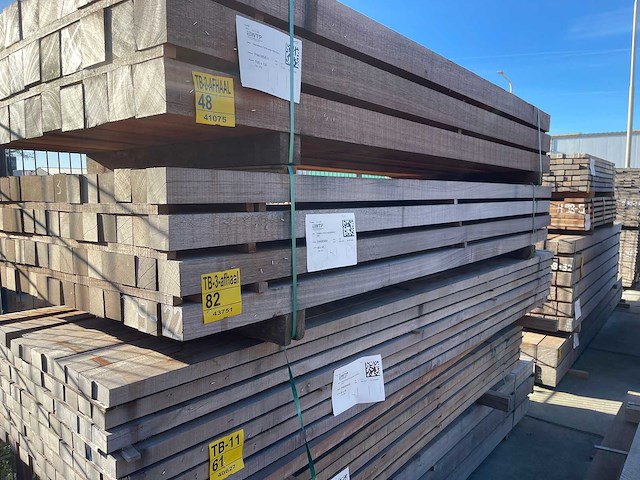 Guyana teak palen fijnbezaagd 2750x68x68mm (56x) - afbeelding 4 van  4