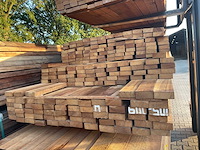 Guyana teak planken fijnbezaagd 3350-4000x80x31mm (204x) - afbeelding 3 van  3