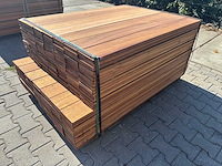 Guyana teak planken geschaafd 1400-1550x145x21mm (196x) - afbeelding 2 van  3