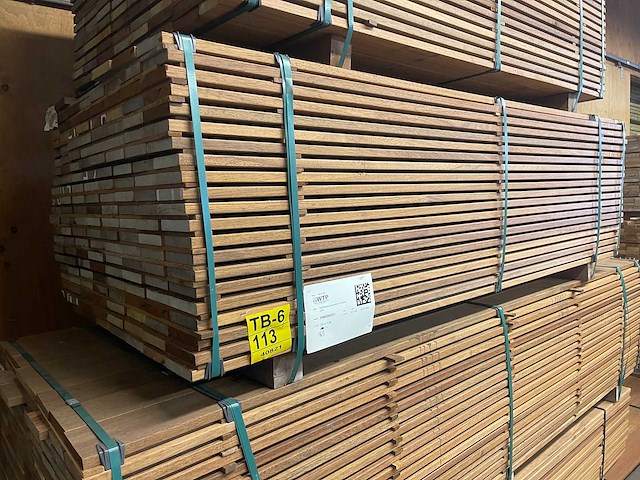 Guyana teak planken geschaafd 2150x120x21mm (165x) - afbeelding 2 van  4