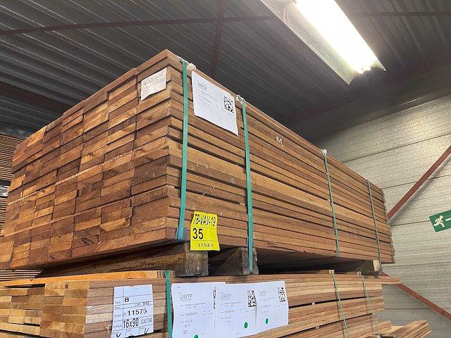 Guyana teak planken geschaafd 2150x140x25mm (140x) - afbeelding 4 van  4