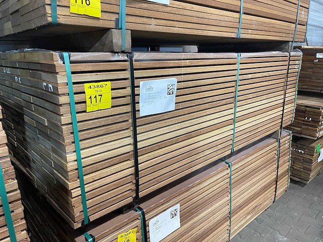 Guyana teak planken geschaafd 2150x145x25mm (133x) - afbeelding 4 van  4