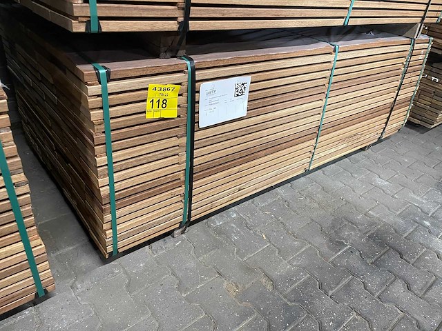 Guyana teak planken geschaafd 2150x145x25mm (133x) - afbeelding 4 van  4
