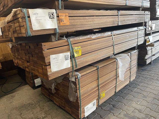 Guyana teak planken geschaafd 2150x90x25mm (131x) - afbeelding 4 van  4